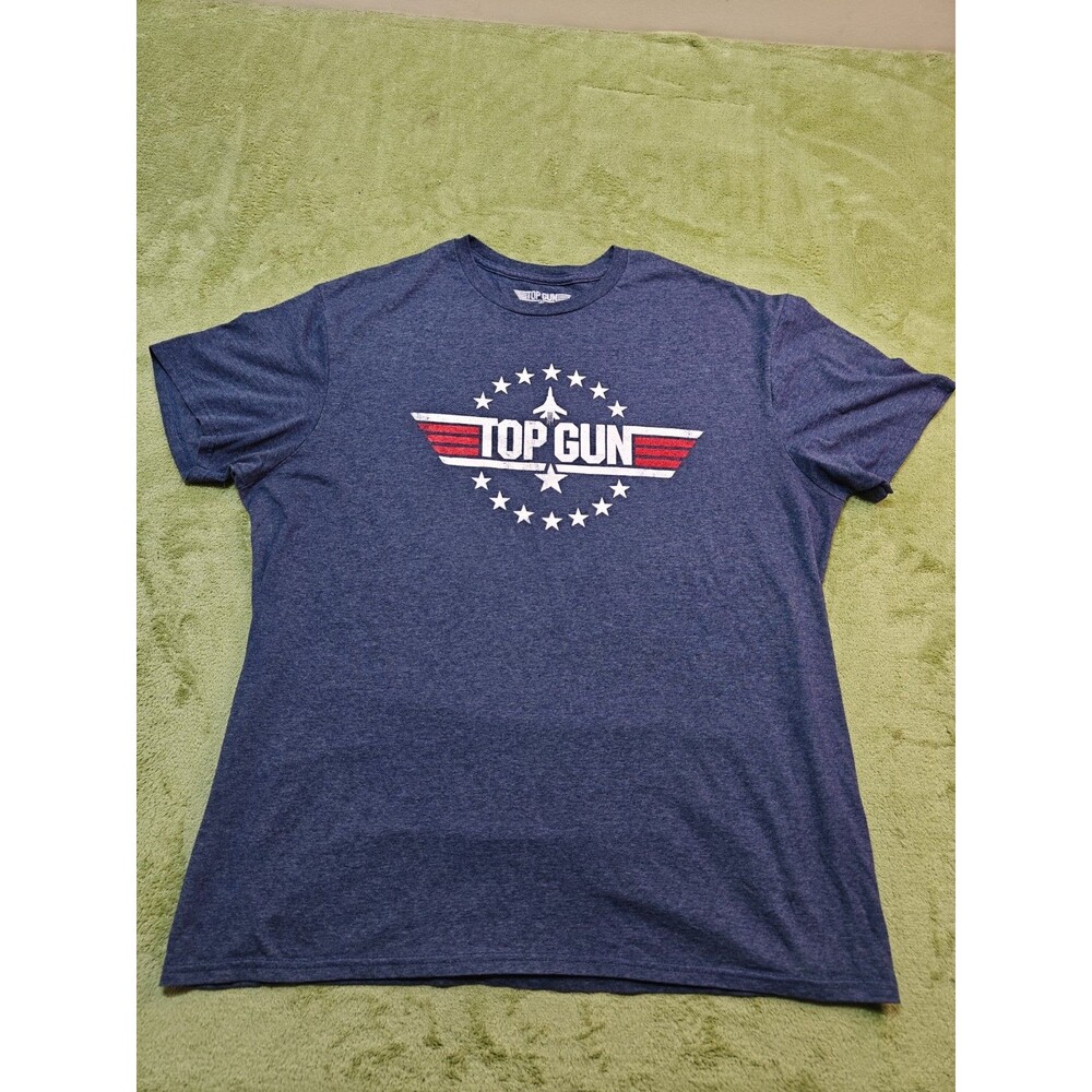 Top Gun Shirt Mens XL Blue Heather Maverick Movie Graphic Tee Maverick XL